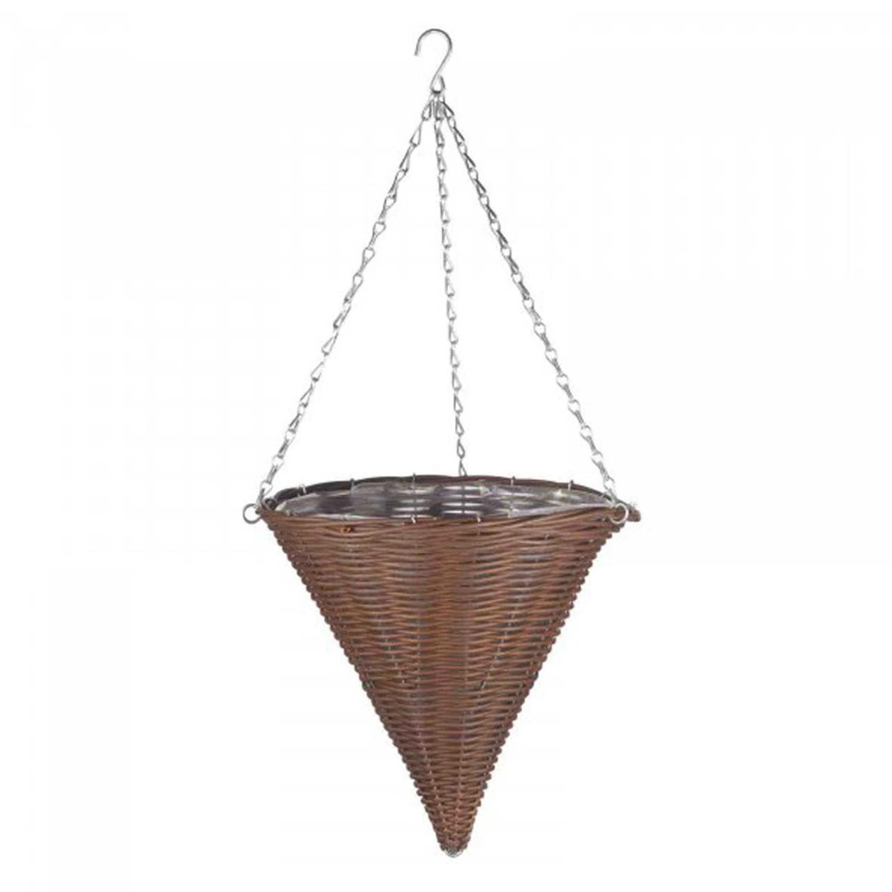 14'' Chestnut Faux Rattan Hanging Cone 3 14'' Chestnut Faux Rattan Hanging Cone