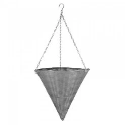Hozelock Lola Shop 27 14'' Slate Faux Rattan Hanging Cone