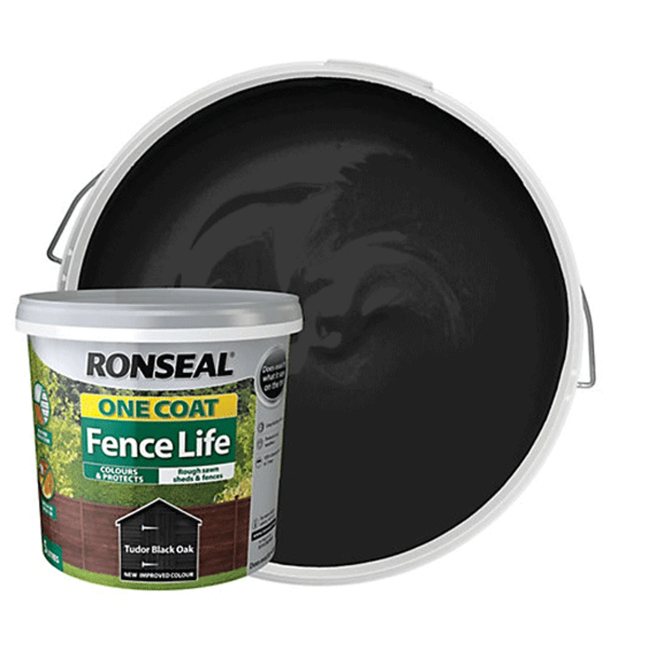 Ronseal One Coat Fence Life Tudor Black Oak 5L 3 Ronseal One Coat Fence Life Tudor Black Oak 5L