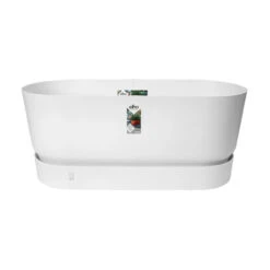 Elho® Greenville Terrace Trough 80cm Wheels White